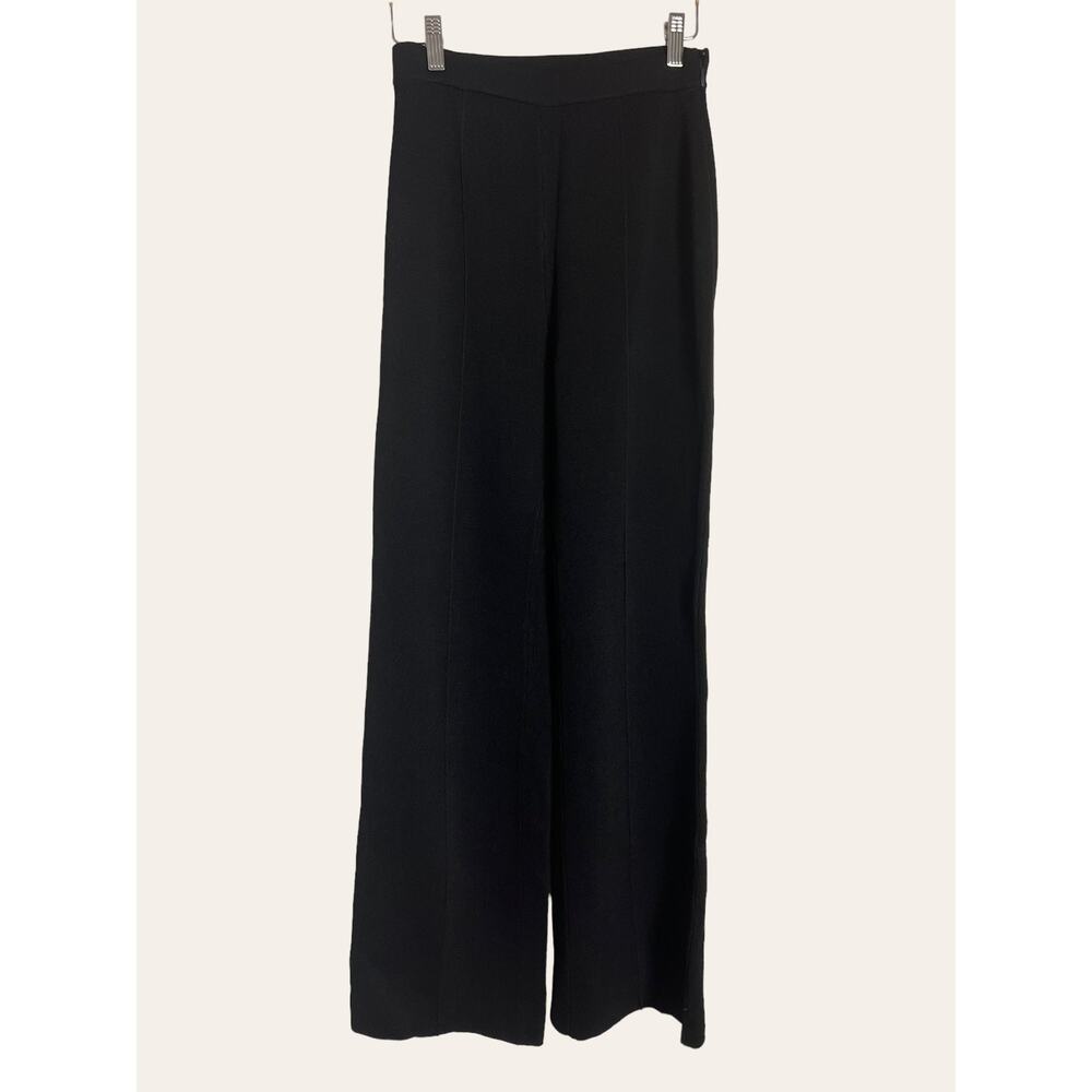St. John Collection Black Knit Wide Leg Pants Size S - Picture 1 of 9